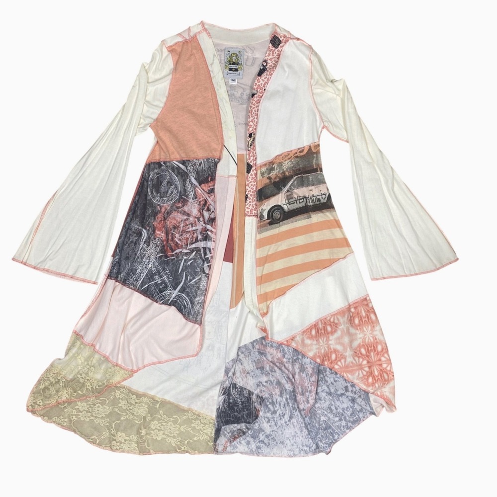 Styles Ever After Patchwork Duster Cardigan Bell … - image 3